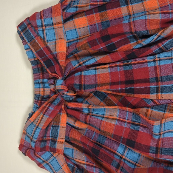 Flannel High Waisted Asymmetrical Skirt - Picture 4 of 12